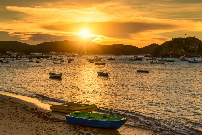 Buzios coucher de soleil sur le port