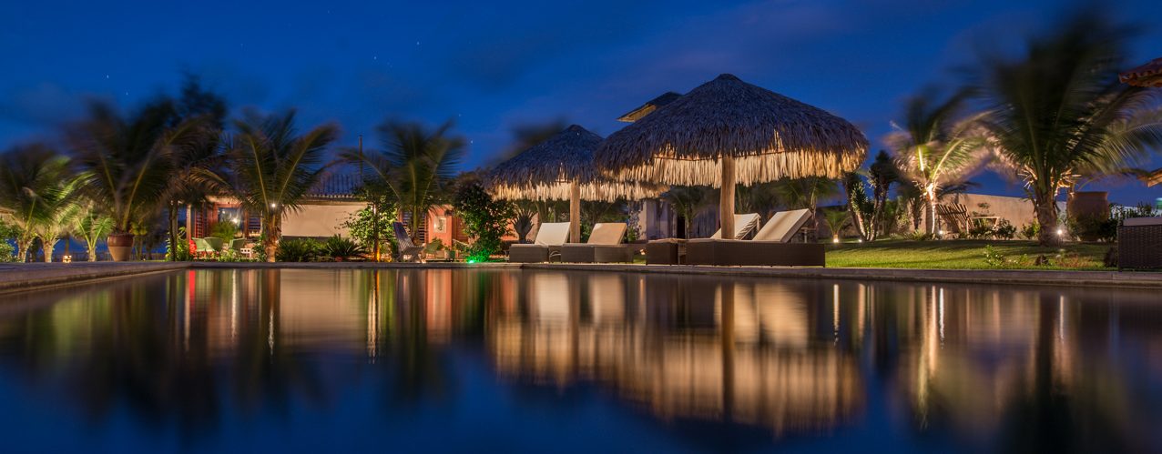 Piscine illuminée hotel Vila Selvagem Fortim