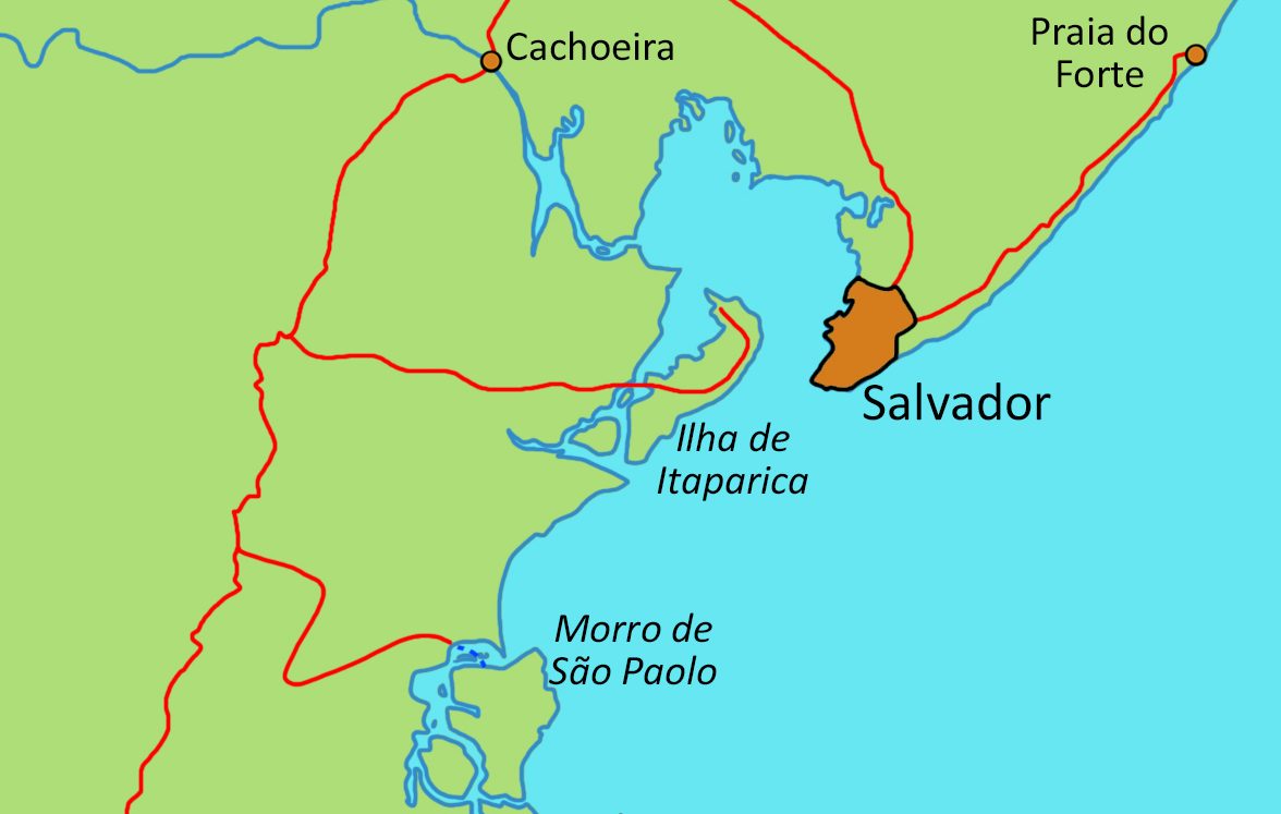 Carte Bahia region Salvador