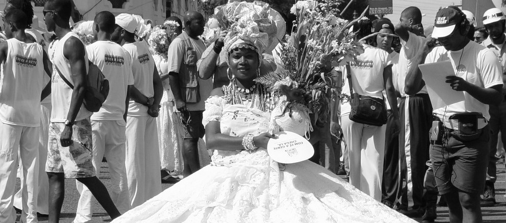 vue d'une mae de santos au lavage de Bonfim à Salvador de Bahia.