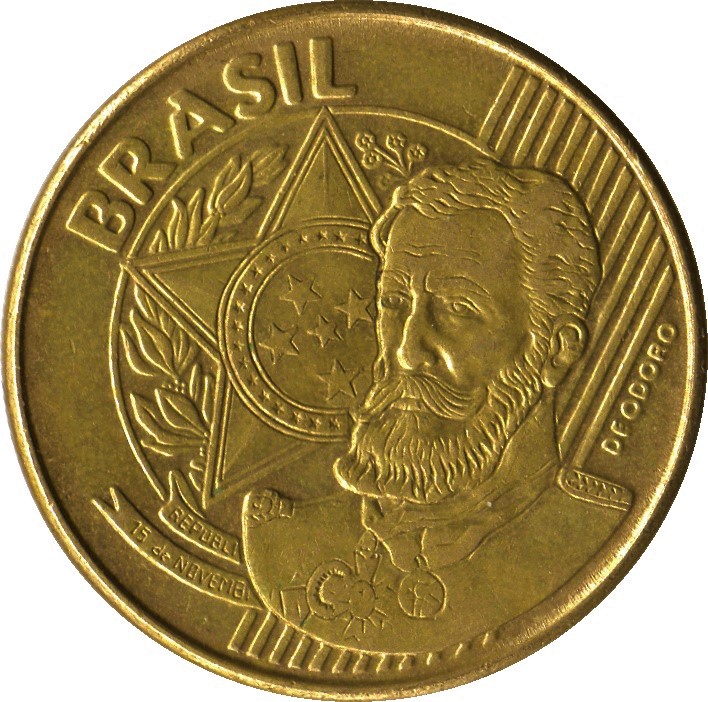 Avers pièce de monnaie de 10 centavo de monnaie du Brésil.