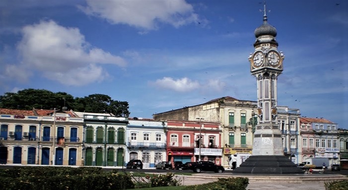 Vue de l'horloge publique de Belem au Brésil.